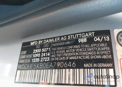 2014 Mercedes-Benz E 350 z USA, uszkodzony, nr VIN WDDHF5KB0EA790646